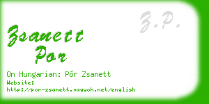 zsanett por business card